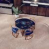Dence Store 4-Seater Metal Coffee Table with Cushioned Comfort - Image 7