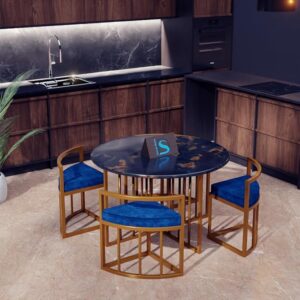 Dence Store 4-Seater Metal Coffee Table with Cushioned Comfort